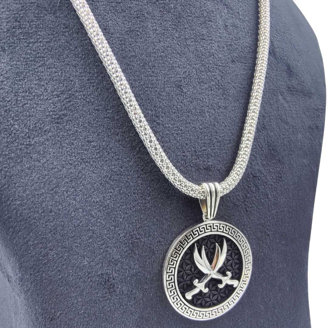 Argus guardian silver pendant for men