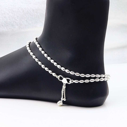 Artemis' serenity silver anklets for women