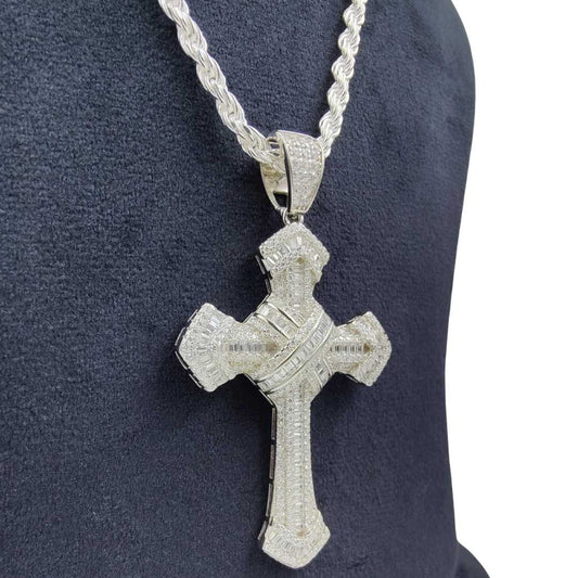 Silver imperial cross of eternity pendant for men