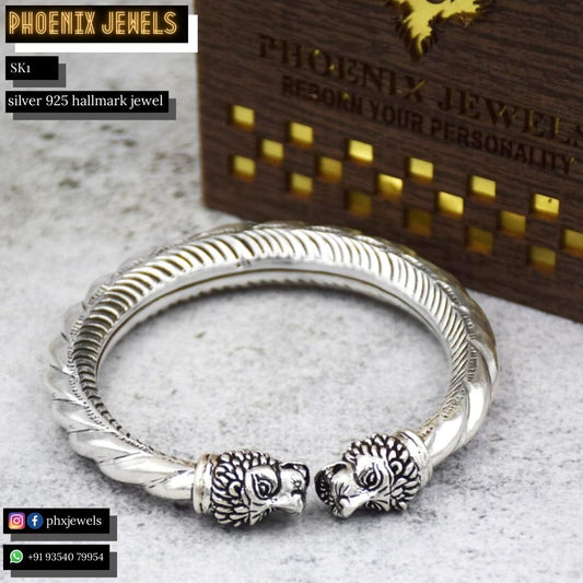 Silver king of animals bracelet for men