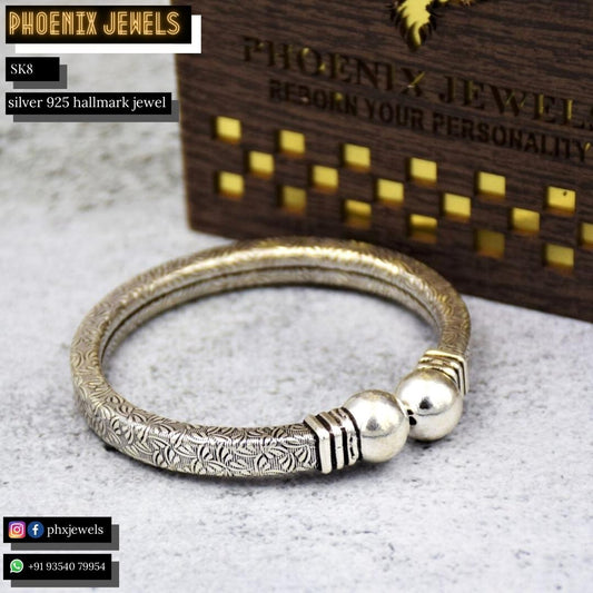Silver Steel edge bracelet for men