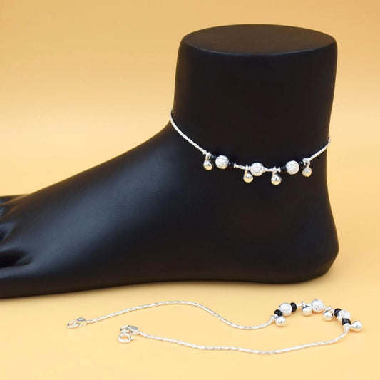 Silver whispering willow anklets for women