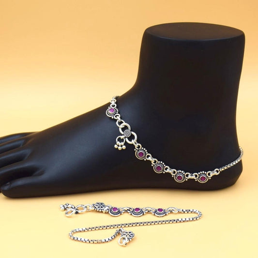 Silver harmony beads anklets for women
